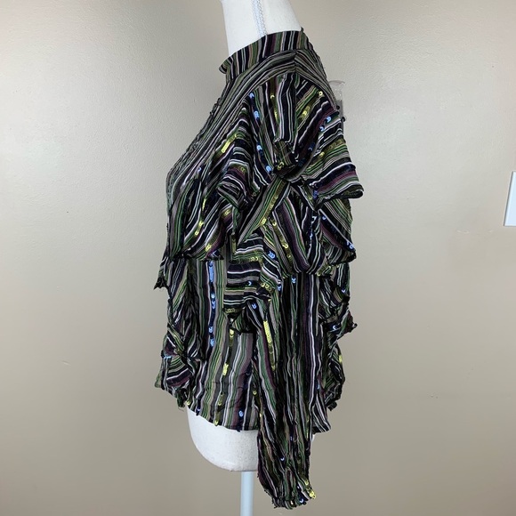 NWT. Zara Striped Top with sequins. Size XS - Picture 6 of 8